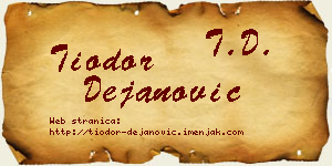 Tiodor Dejanović vizit kartica